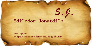 Sándor Jonatán névjegykártya