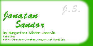 jonatan sandor business card