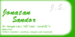 jonatan sandor business card